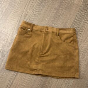 Love Tree Camel Mini Skirt